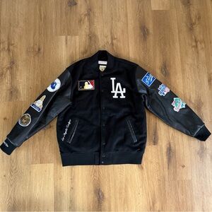 Mitchell & Ness Black Varsity Jacket with Patches